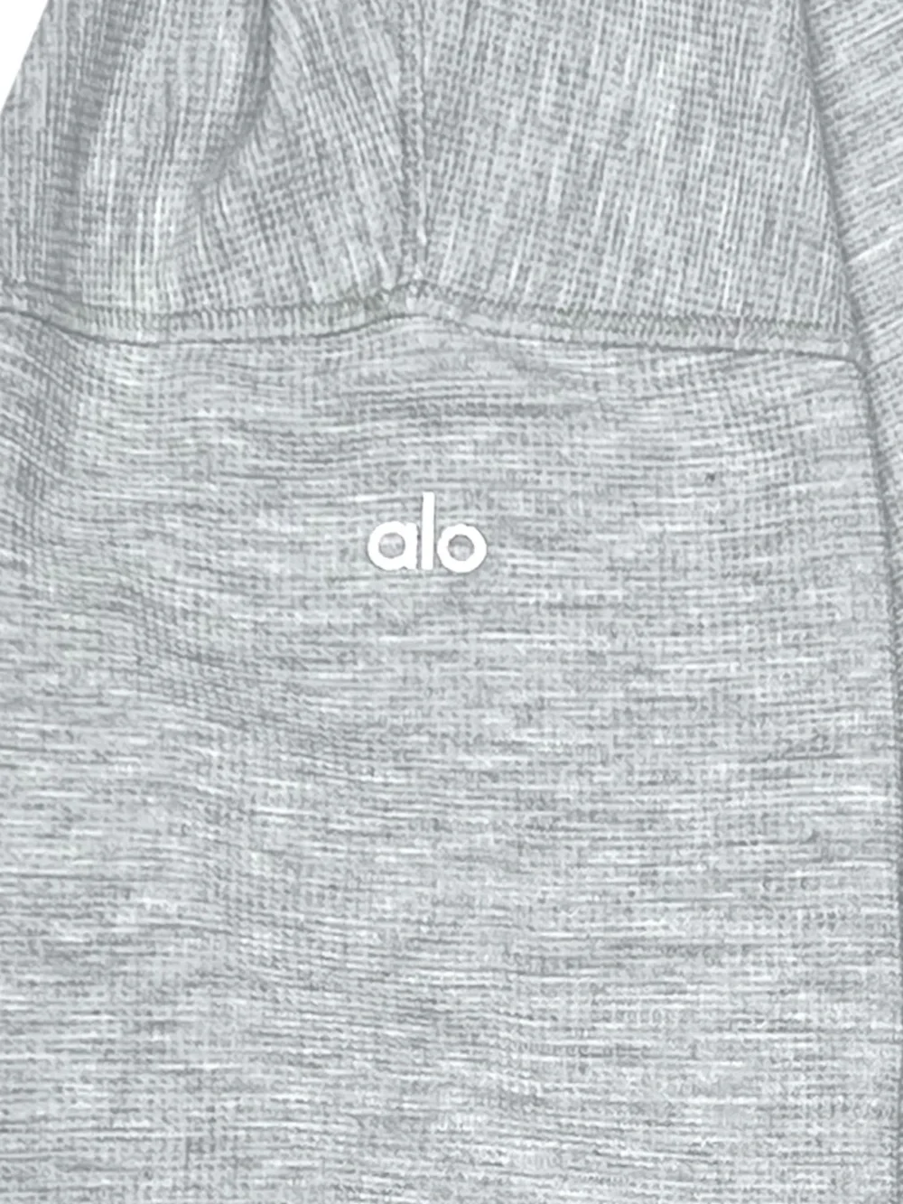 Alo Yoga Micro Waffle Pleasant Cropped Henley in Gray Size Small